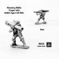 IA215 Planetary Militia Trooper standing with Bodkin AP
