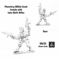 IA235 Planetary Militia Female Scout with twin Moth Rifles