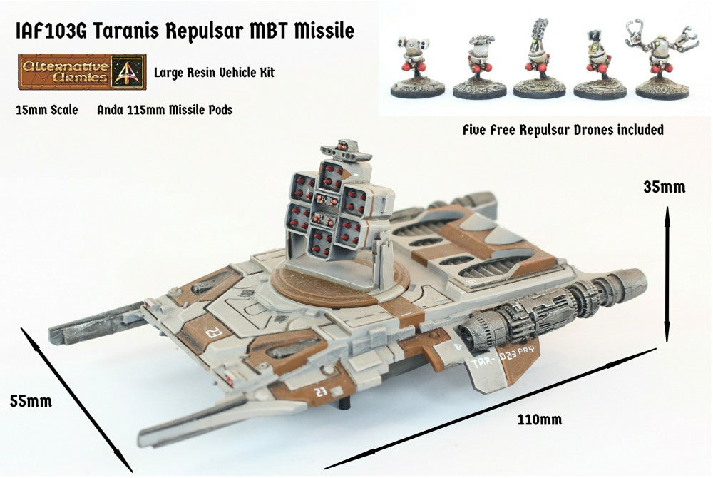 IAF103G Taranis Repulsar MBT Missile Turret (Super Heavy) - Free Pack of Drones included