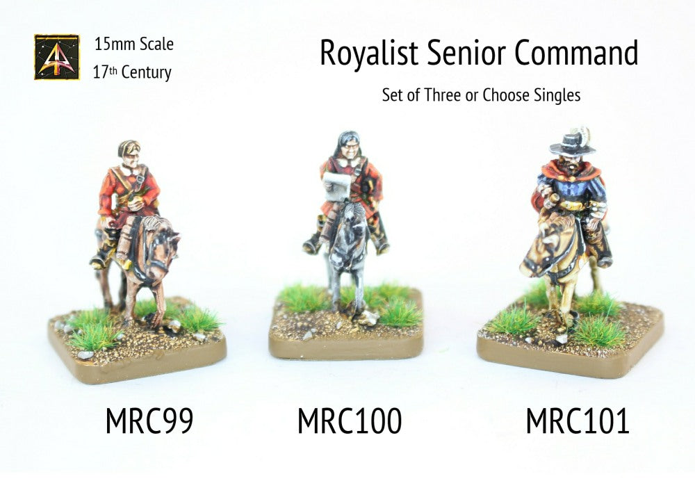 MRC99 Royalist Senior Command (3 Mounted Officers -Set or Singles)