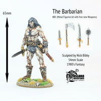 NB1 The Barbarian (54mm scale) by Nick Bibby (includes NB1W set of weapons free)