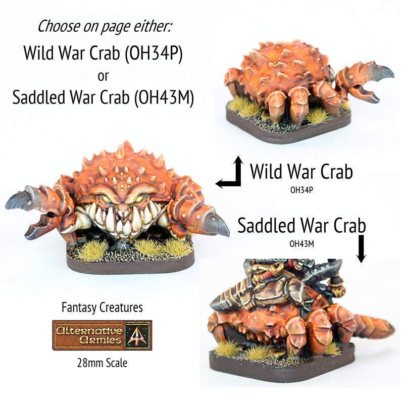 OH34P Wild War Crab (or OH43M Saddled) Fantasy Creature - Pick your Crab!