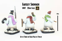 SN07 Fantasy Snowmen (28mm scale) (3 Pack or Value Set of 12 with Saving)