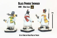 SN08 Black Powder Snowmen (28mm Scale) (3 Pack or Value Set of 12 with Saving)