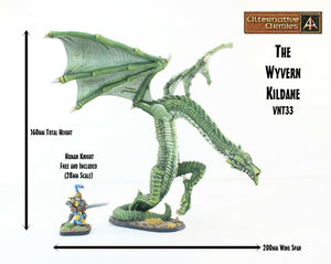 VNT33 The Wyvern Kildane - 200mm wingspan with free 28mm Human Knight!