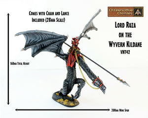 VNT42 Lord Ruza with lance on Great Wyvern Kildane - 200mm Wingspan!