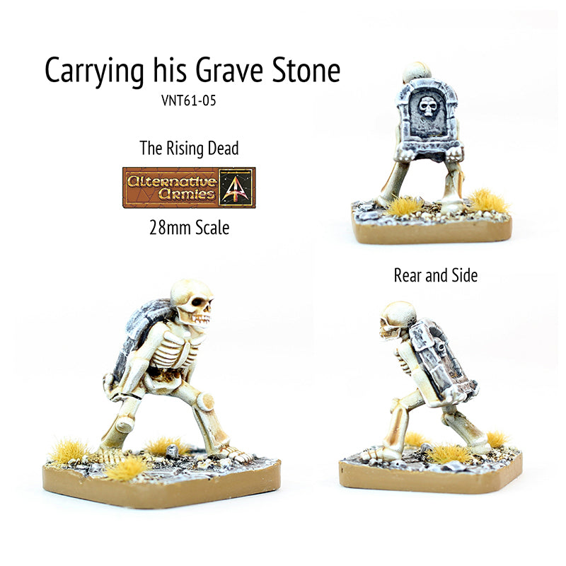 VNT61-05 Skeleton carrying Gravestone