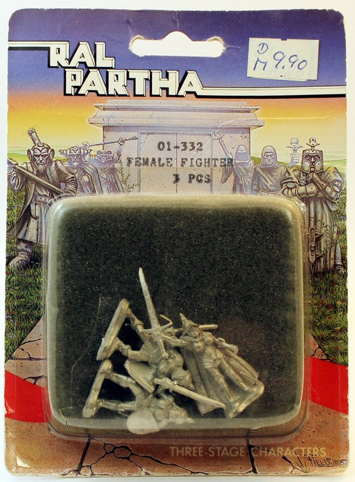 Ral Partha 3 Stage Characters 01-332 Female Fighters 3 Miniatures-Sealed Vintage1980s