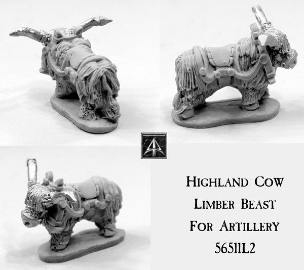 56511L Highland Cows for Riding and Limber 28mm scale