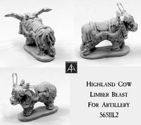 56511L Highland Cows for Riding and Limber 28mm scale