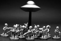 HOF51 Grey Alien Landing Party with Flying Saucer - Value Pack