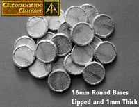LBA8 16mm Round Lipped Thin Bases - Buy More and Save More (20 to 500 bases)