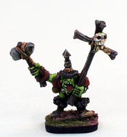 PTD OH29-02: Mountain Orc standard bearer with stone axe