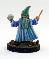 PTDCA2-06: Halfling barefoot Wizard with Crystal Ball and Wand.