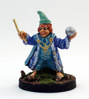 PTDCA2-06: Halfling barefoot Wizard with Crystal Ball and Wand.