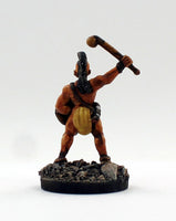 PTD FL9-02:  North American Indian Brave with wooden club and shield.