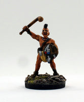 PTD FL9-02:  North American Indian Brave with wooden club and shield.