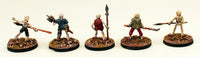 VNT15 Skeleton Polearms 28mm Pro-Painted Fantasy-5 Miniatures Set-30mm Resin Bases-Ready to Ship