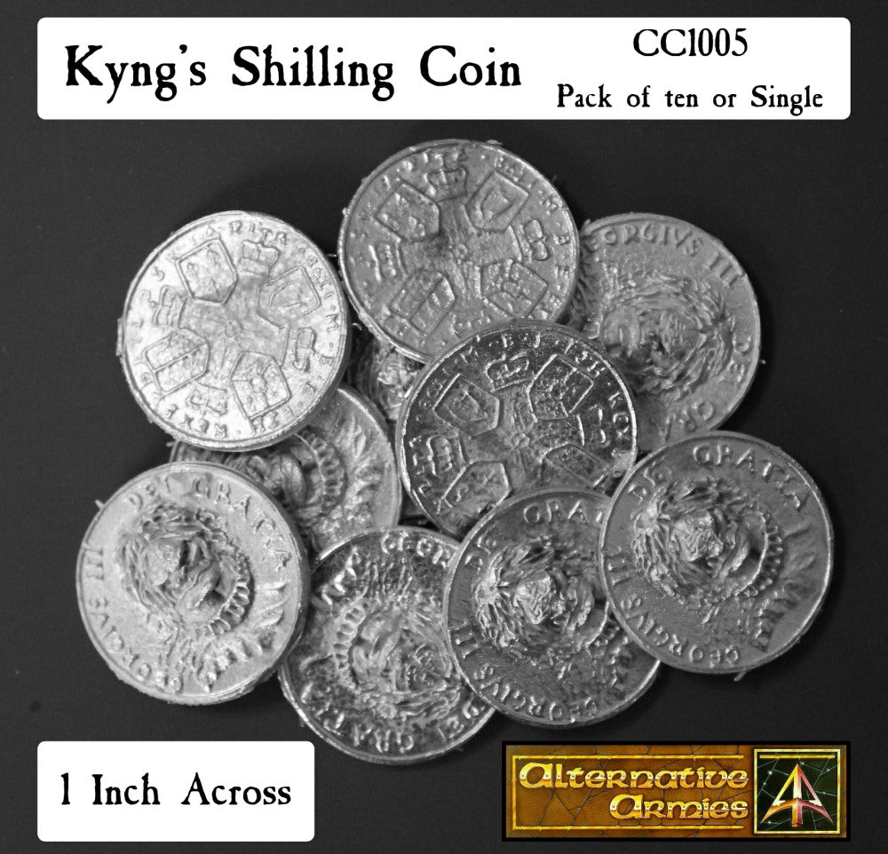 CC1005 Kyngs Shilling Coin (Pack or Ten or Single Coin)