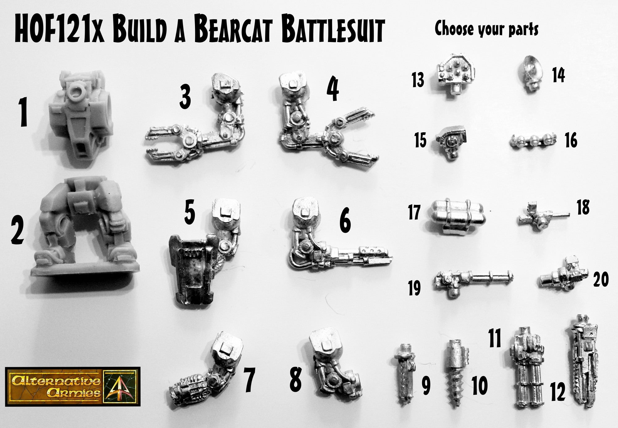 HOF121X Build a Bear Cat Battlesuit parts selector
