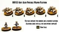 HOF153 Grey Alien Portable Weapon Platform with Crew (5 Weapon Options included)