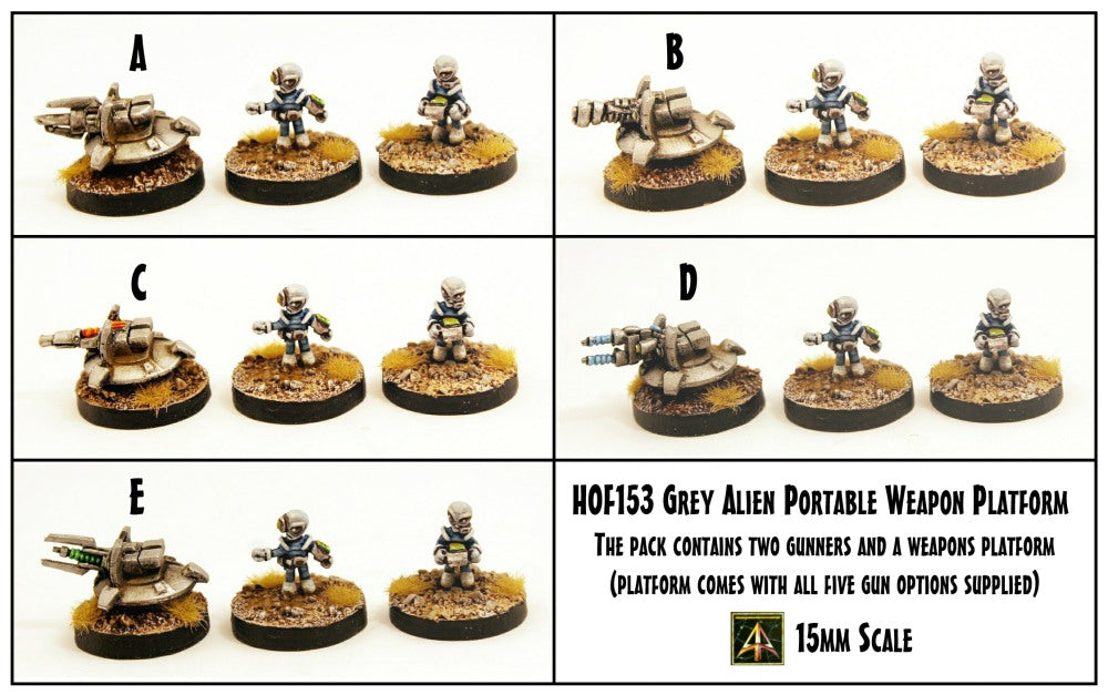 HOF153 Grey Alien Portable Weapon Platform with Crew (5 Weapon Options included)