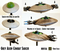 HOF156 Grey Alien Combat Saucer (Saucer Kit with Five Weapons to mount as you please)