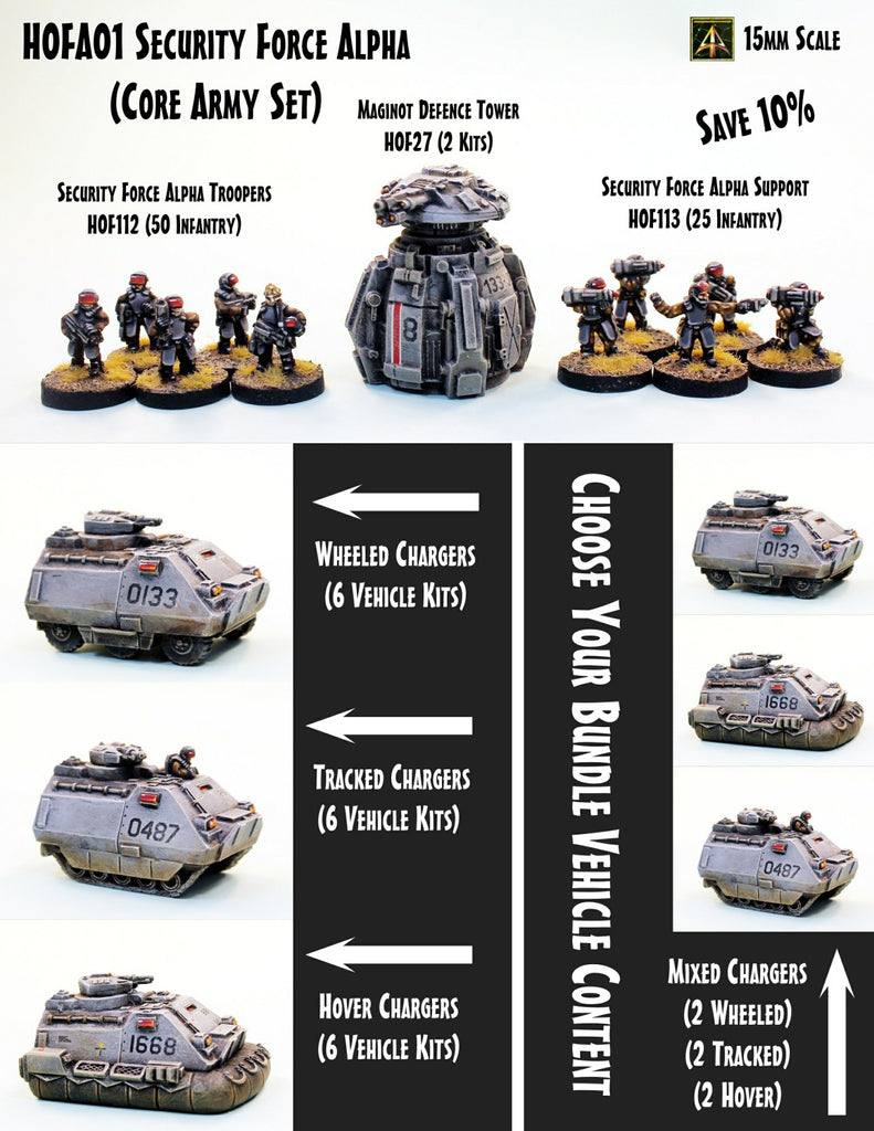 HOFA01 Security Force Alpha (Core Army Set) - Save 10% off list and choose propulsion type