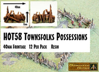 HOT58 Townsfolks Possessions now in resin 40mm Frontage - 480mm Frontage per pack