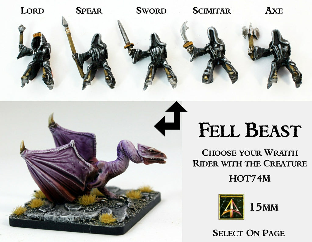HOT74M Fell Beast with Rider (choose from five different Wraith riders)
