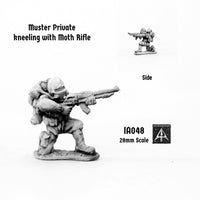 IA048 Muster Private kneeling with Moth Rifle