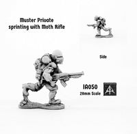 IA050 Muster Private sprinting with Moth Rifle