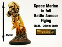 SM3A Space Marine in full battle armour flying