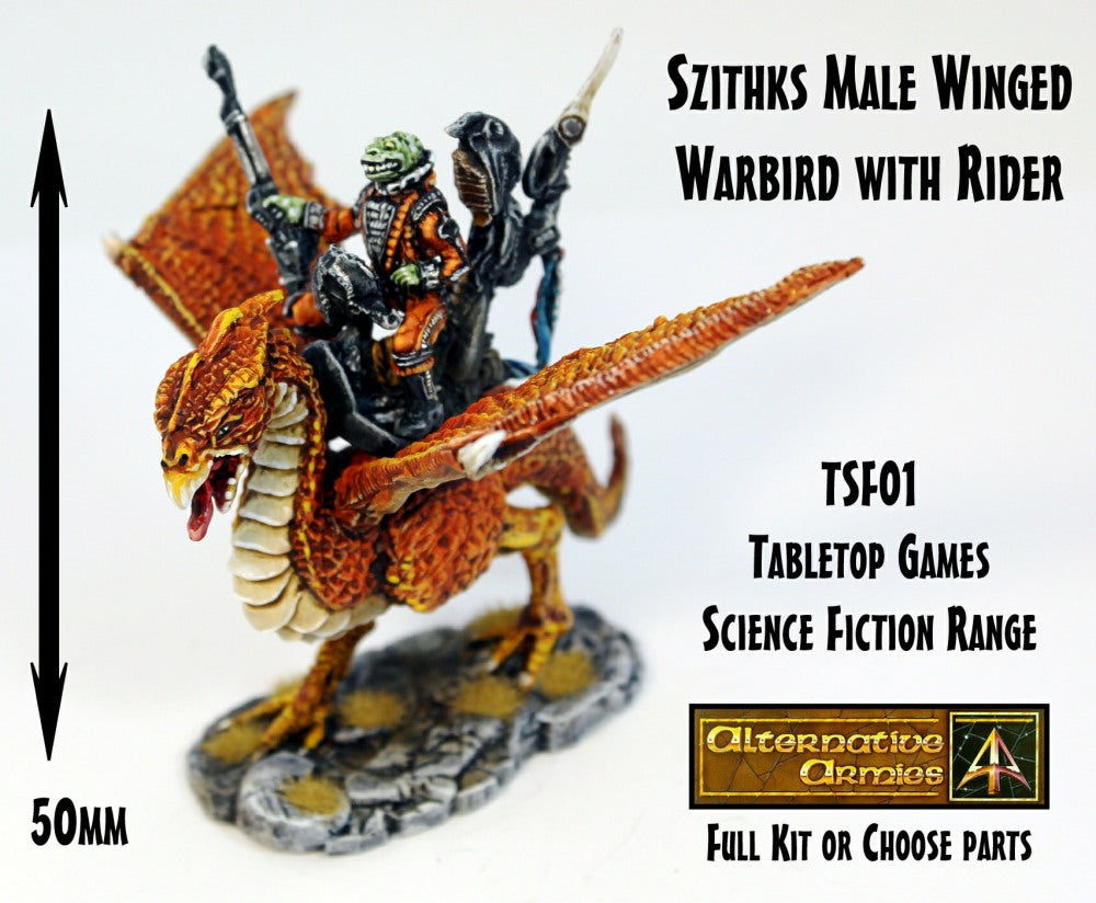 TSF01 Szithks Male Winged Warbird with Rider (Pack or Parts)